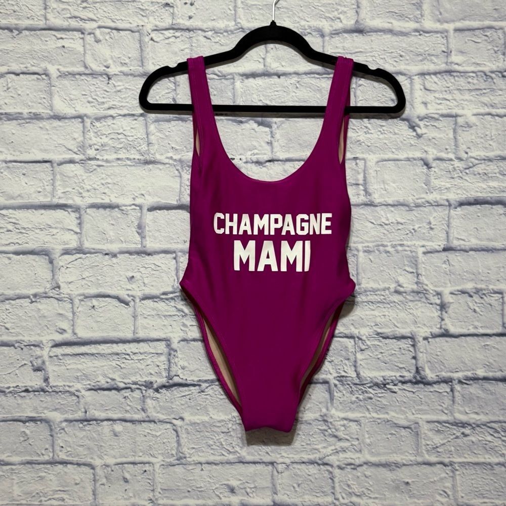Private Party swimsuit one piece magenta Fuchsia Pink . S/M Champagne mami